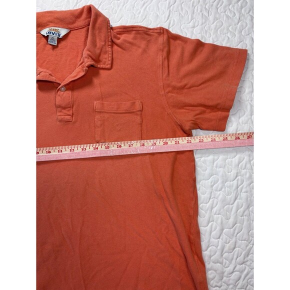 Levis Men’s Peach Orange Collared Pocket Polo 100% Cotton size XL - Picture 5 of 5